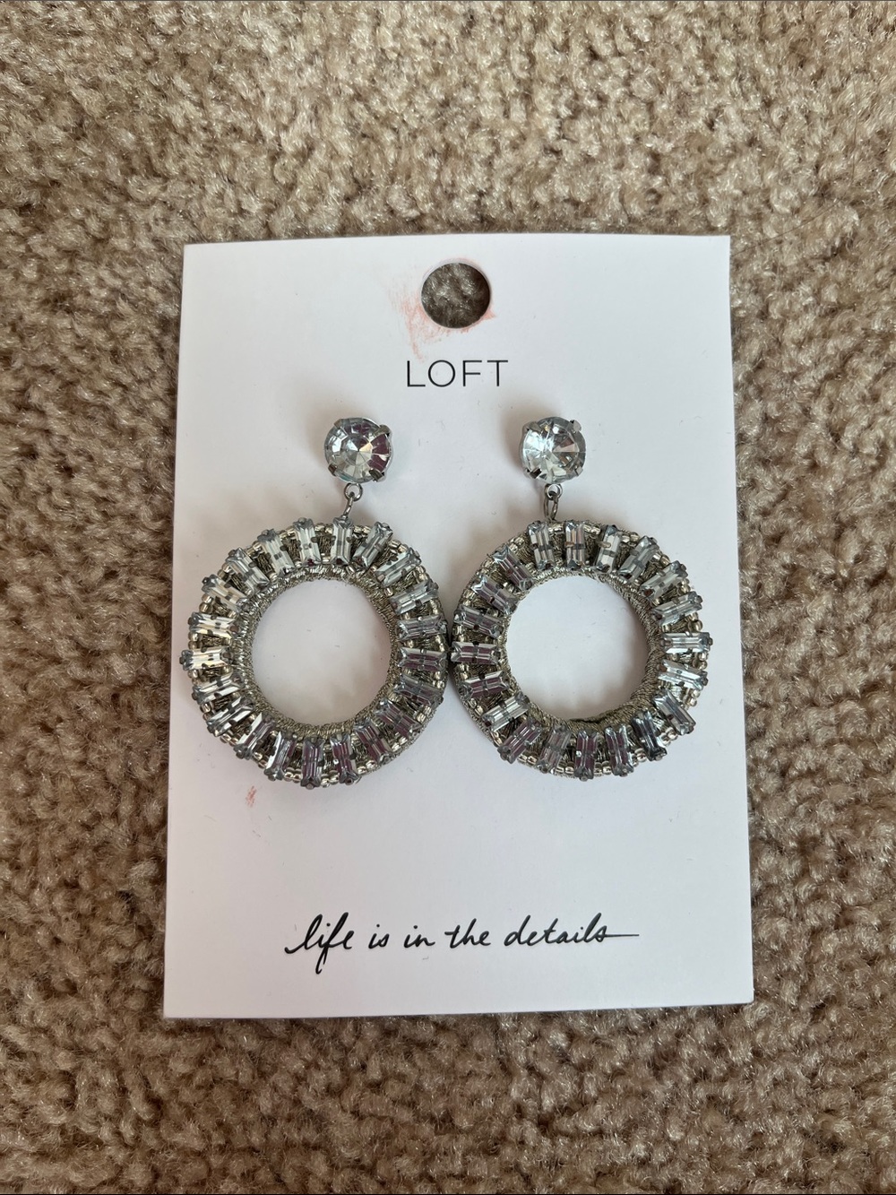 NWT LOFT Rhinestone Earrings